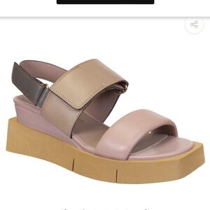 Naked Feet PARADOX IN ECRU WEDGE SANDALS